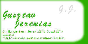 gusztav jeremias business card